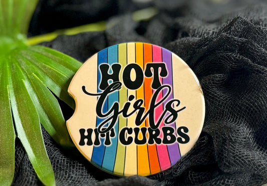 Hot Girls Hit Curbs ⟡ - Car Coaster Set