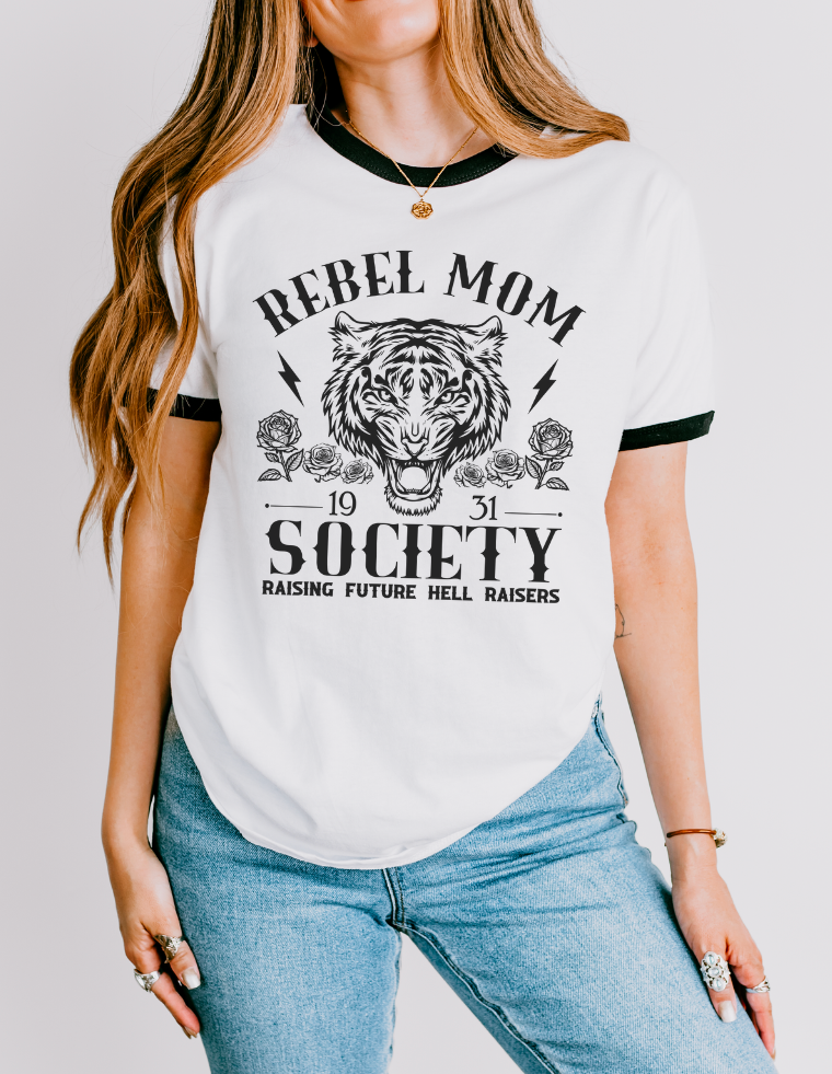 Rebel Mom Society Ringer Tee